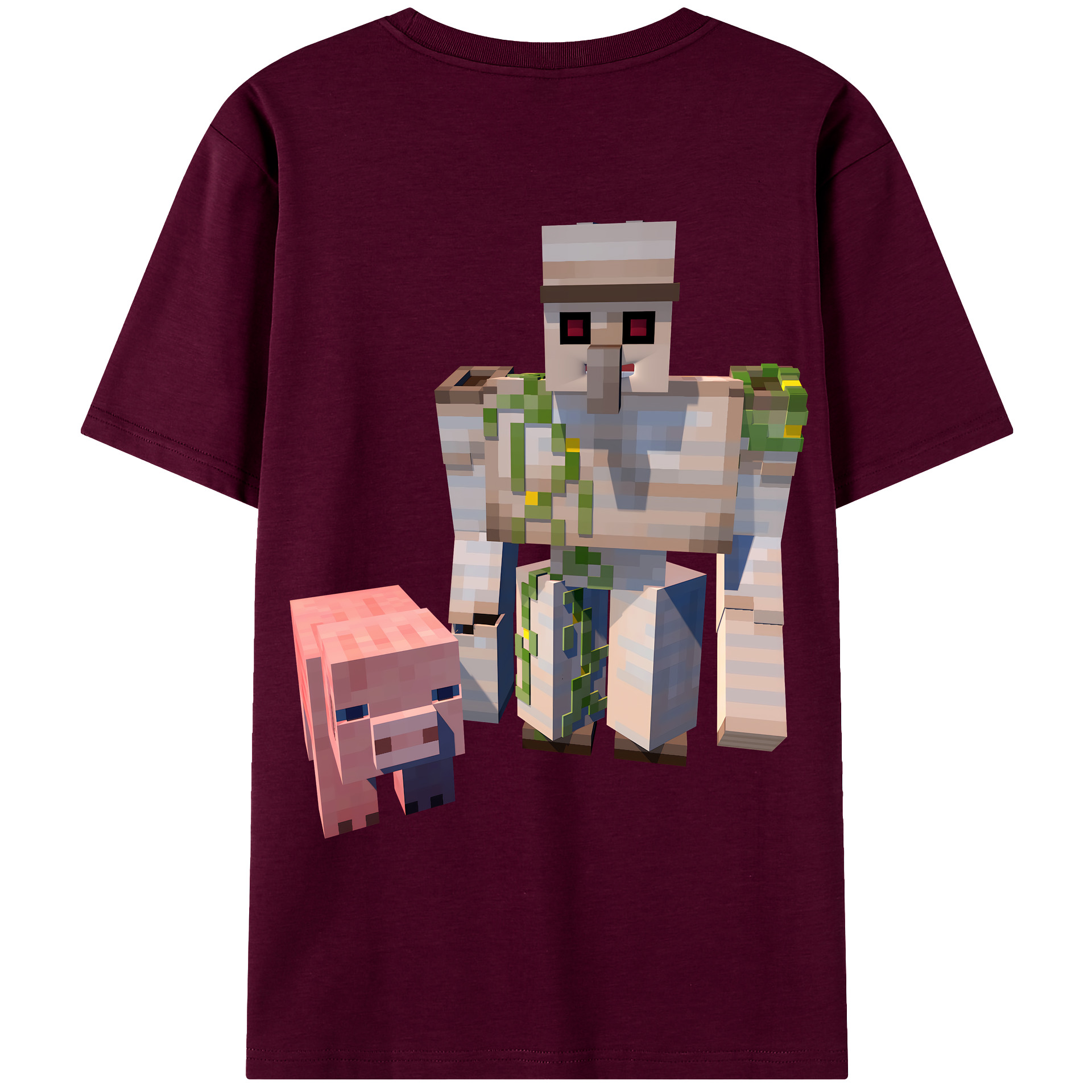 （画像用） マインクラフト ブロックの世界 Minecraft MC Block world レディース半袖Tシャツ(バックプリント)